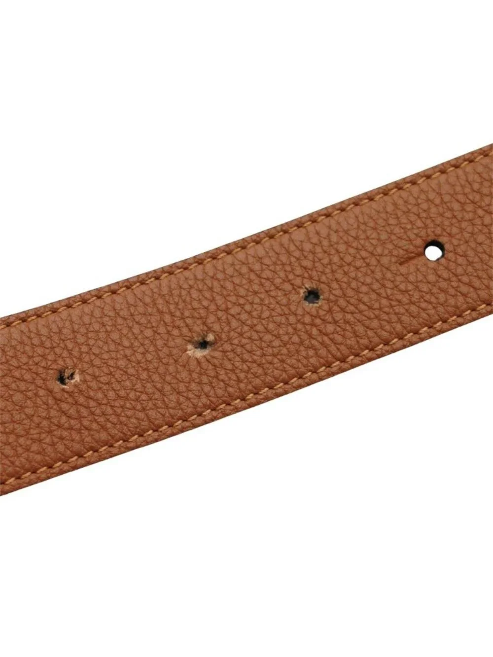 Loewe Belt Leather Brown Silver 35/34